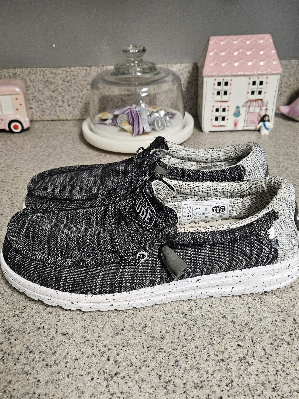 Hey Dude Black Knit Men's Casual Slip-Ons M8 L10